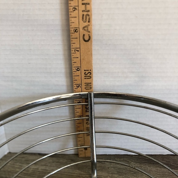 Vtg MCM Silver Metal Fruit Basket Bowl - Picture 6 of 12